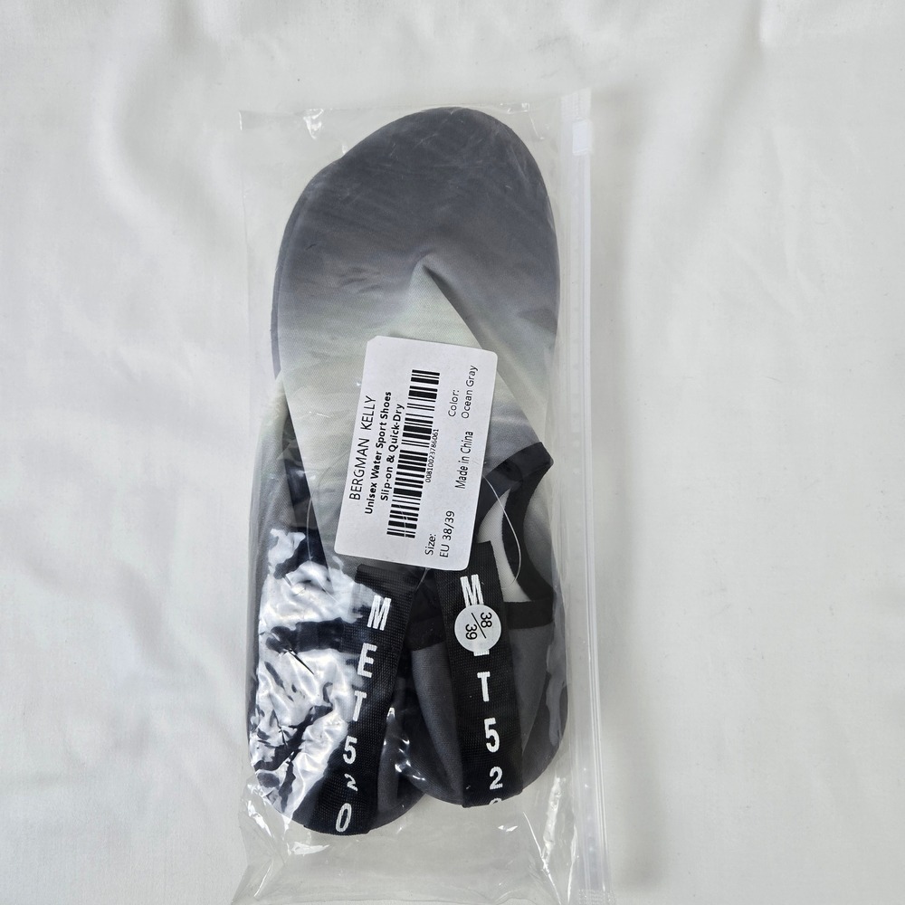 Bergman Kelly Unisex Gray Ombre Water Sport Shoes Slip-On & Quick Dry 38/39 NEW